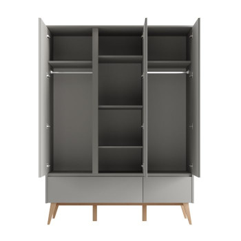 Clothes cabinet with 3 doors (Swing Gray collection)